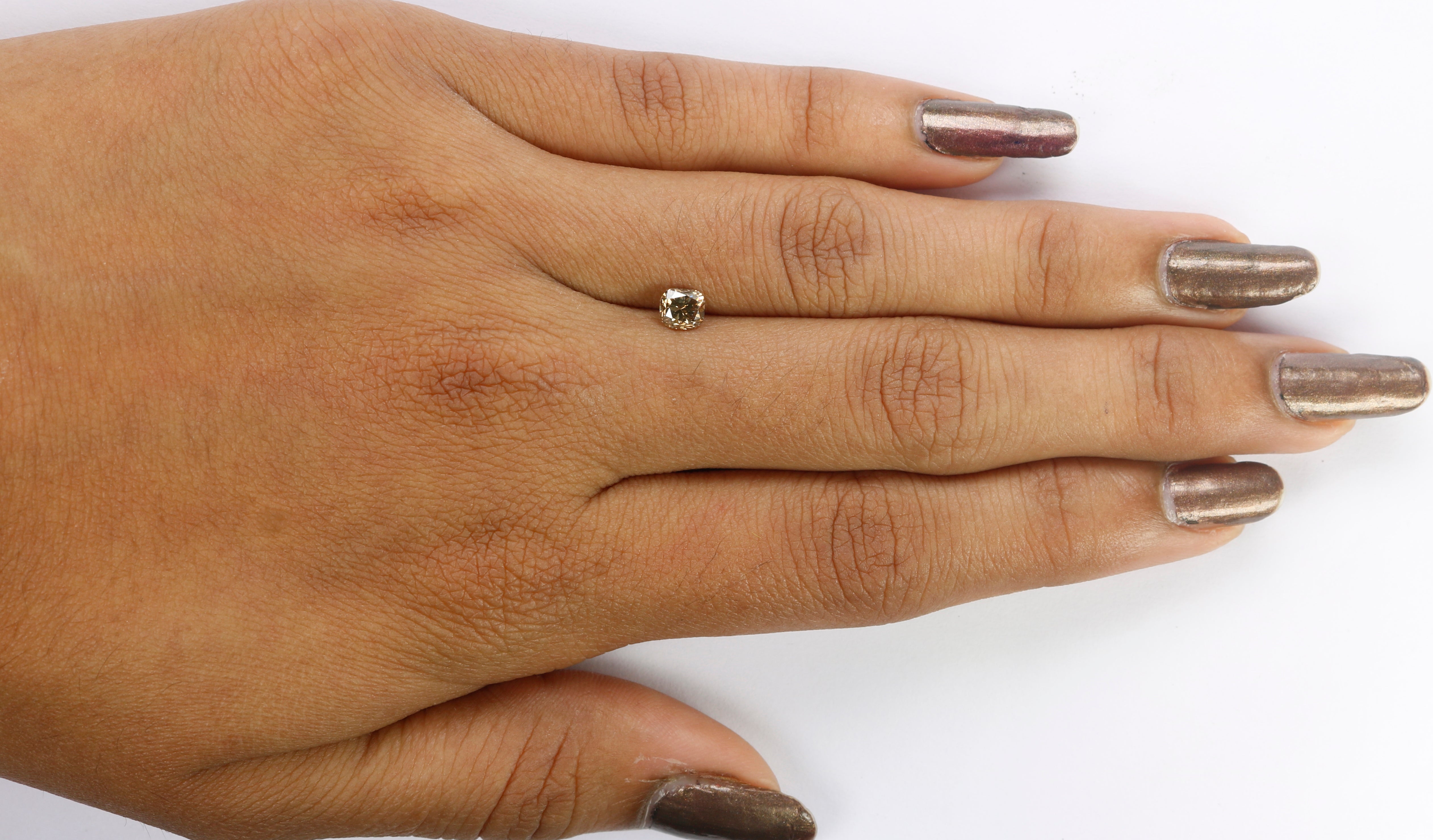 0.47 CT Natural Loose Cushion Shape Diamond Brown Color Cushion Diamond 4.50 MM Natural Brown Diamond Cushion Brilliant Cut Diamond LQB709