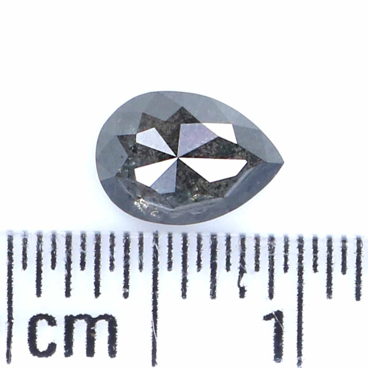 0.70 CT Natural Loose Pear Shape Diamond Salt And Pepper Pear Rose Cut Diamond 6.50 MM Black Grey Color Pear Shape Rose Cut Diamond QL2359