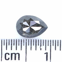 0.70 CT Natural Loose Pear Shape Diamond Salt And Pepper Pear Rose Cut Diamond 6.50 MM Black Grey Color Pear Shape Rose Cut Diamond QL2359