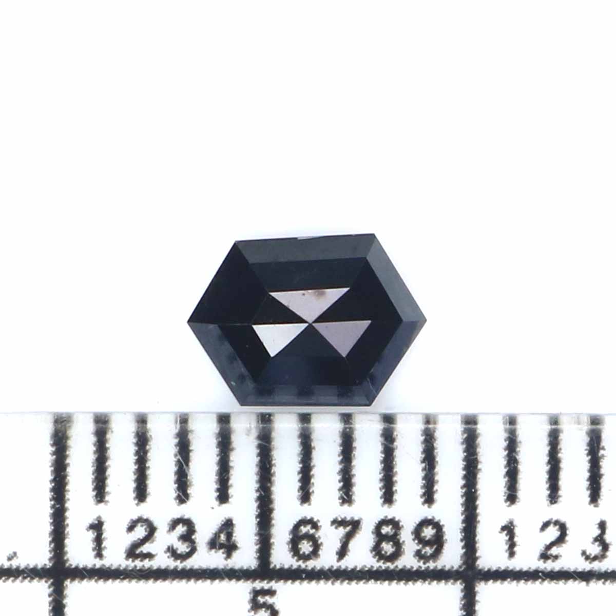 Natural Loose Hexagon Diamond, Hexagon Black Color Diamond, Natural Loose Diamond, Hexagon Rose Cut Diamond 0.42 CT Hexagon Shape KR2647