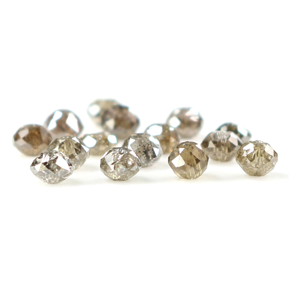 2.29 CT Natural Loose Bead Shape Diamond Brown Color Bead Cut Diamond 2.50 MM Natural Loose Brown Color Diamond Bead Rose Cut Diamond LQ1735