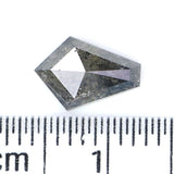 1.09 Ct Natural Loose Shield Shape Diamond Salt And Pepper Shield Cut Diamond 8.50 MM Black Gray Color Shield Shape Rose Cut Diamond LQ7588