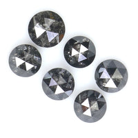 Natural Loose Rose Cut Salt And Pepper Diamond Black Grey Color 1.34 CT 3.40 MM Round Rose Cut Shape Diamond L8227
