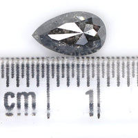 Natural Loose Pear Salt And Pepper Diamond Black Grey Color 0.77 CT 7.40 MM Pear Shape Rose Cut Diamond L1912