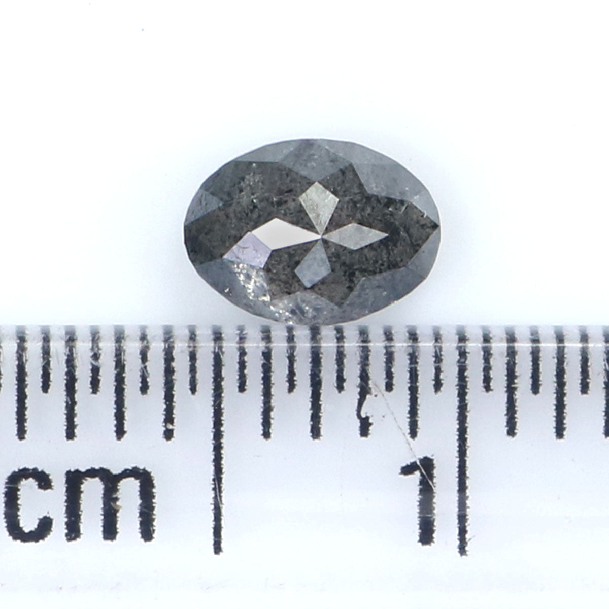 0.39 CT Natural Loose Oval Shape Diamond Salt And Pepper Oval Shape Diamond 5.25 MM Natural Black Grey Color Oval Rose Cut Diamond QL2466