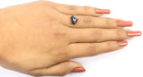 Natural Loose Shield Salt And Pepper Diamond Black Grey Color 3.03  CT 8.20 MM Shield Shape Rose Cut Diamond KDL1117