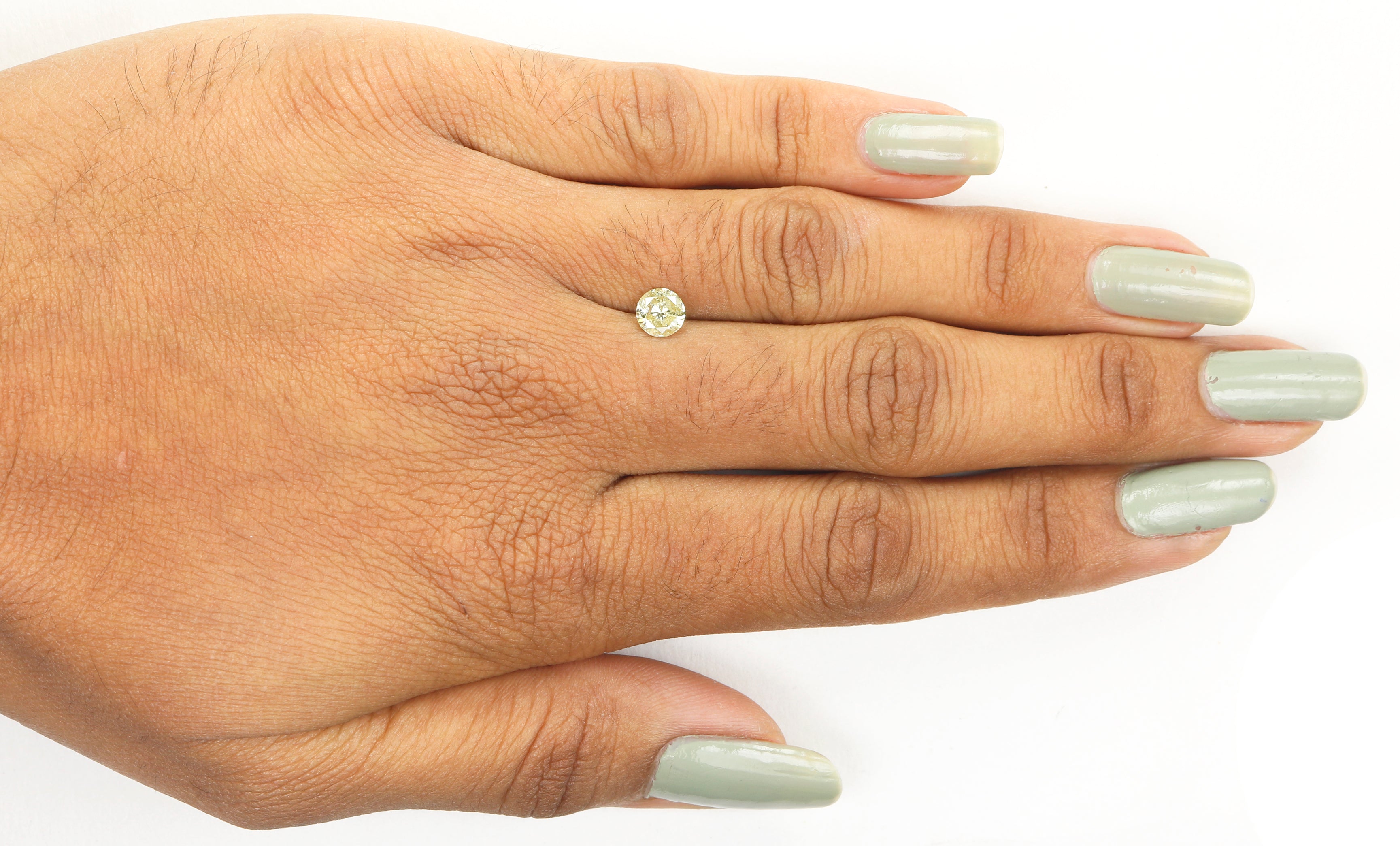 0.57 Ct Natural Loose Diamond, Green Diamond, Yellow Diamond, Round Diamond, Round Brilliant Cut, Sparkling Diamond, Rustic Diamond L4994