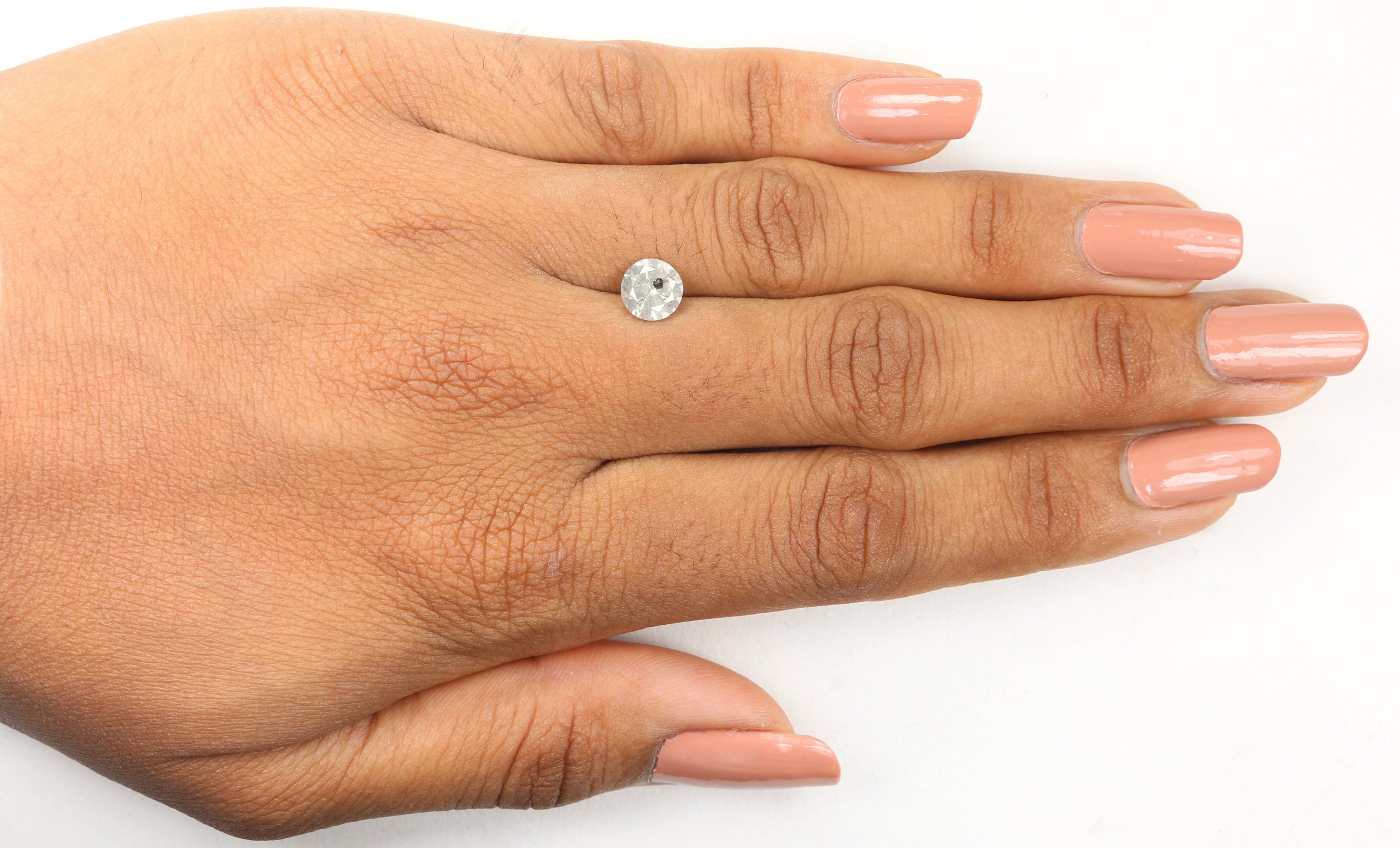 1.06 CT Natural Loose Round Shape Diamond Salt And Pepper Round Cut Diamond 6.60 MM Natural Grey Color Round Brilliant Cut Diamond LQ445