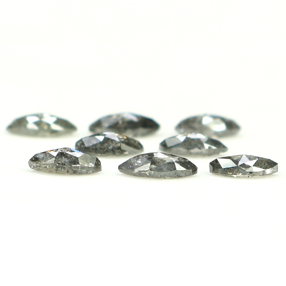 0.93 CT Natural Loose Marquise Shape Diamond Salt And Pepper Marquise Rose Cut Diamond 4.10 MM Black Grey Color Marquise Cut Diamond QL1312