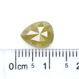 Natural Loose Pear Yellow Color Diamond 1.84 CT 10.00 MM Pear Shape Rose Cut Diamond KR1024