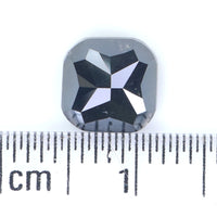 Natural Loose Cushion Black Grey Color Diamond 2.43 CT 7.09 MM Cushion Shape Rose Cut Diamond KDL2467