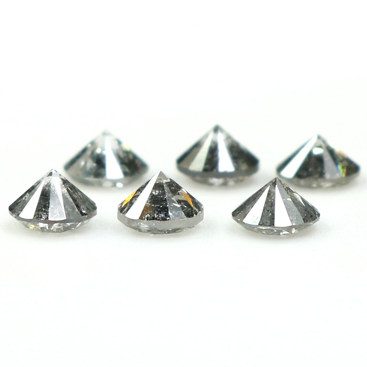 Natural Loose Round Salt And Pepper Diamond Black Grey Color 0.78 CT 3.15 MM Round Brilliant Cut Diamond KDL1396