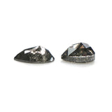 Natural Loose Pear Salt And Pepper Diamond Black Grey Color 0.43 CT 3.85 MM Pear Shape Rose Cut Diamond KR2478