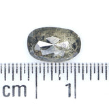 Natural Loose Oval Salt And Pepper Diamond Black Grey Color 0.67 CT 6.95 MM Oval Shape Rose Cut Diamond KR2272