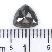 Natural Loose Triangle Salt And Pepper Diamond Black Grey Color 0.95 CT 6.80 MM Triangle Shape Rose Cut Diamond L8373
