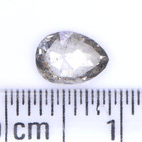 Natural Loose Pear Salt And Pepper Diamond Black Grey Color 0.43 CT 6.50 MM Pear Shape Rose Cut Diamond KR1846