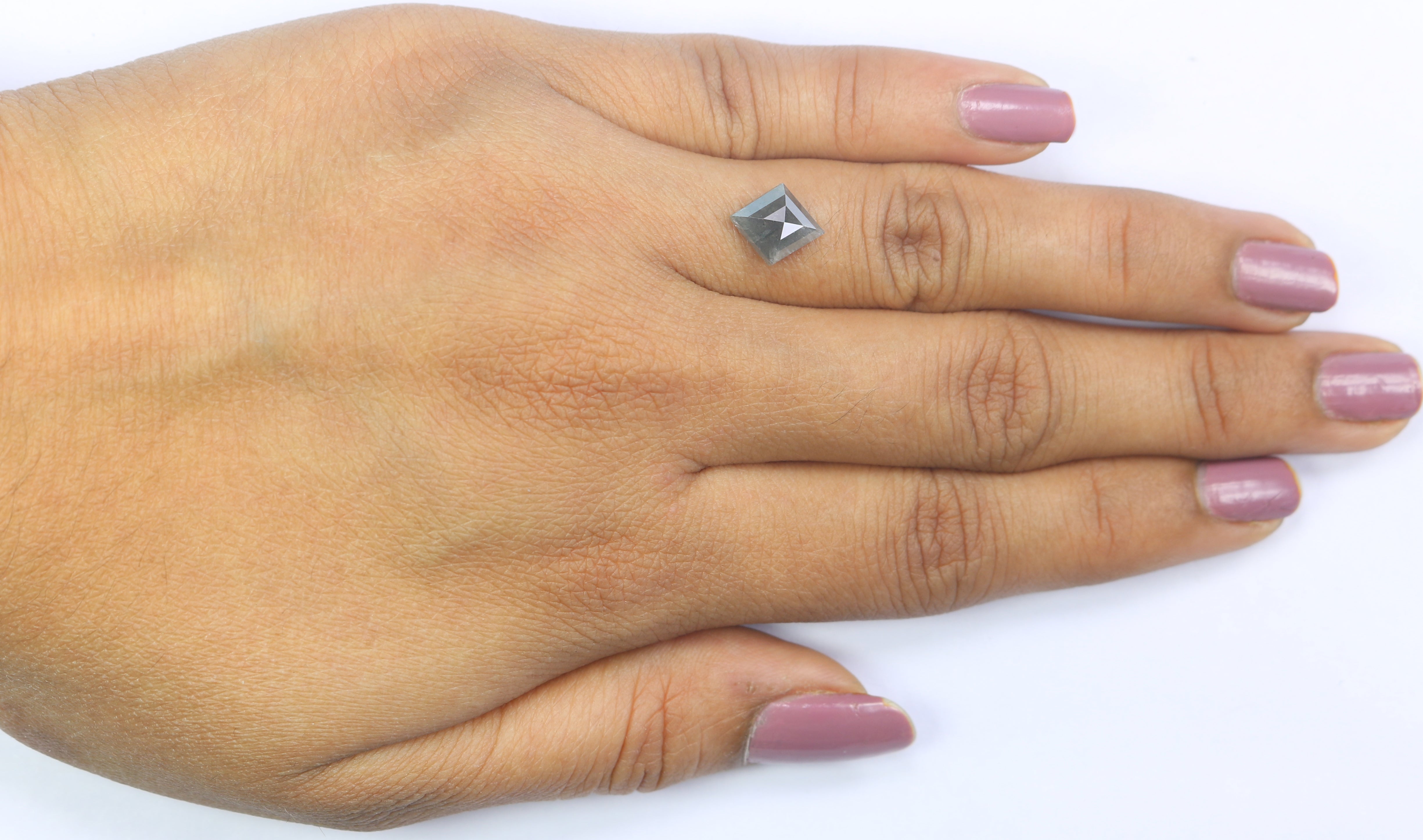 1.50 CT Natural Loose Kite Shape Diamond Salt And Pepper Kite Shape Diamond 9.60 MM Natural Black Grey Color Kite Rose Cut Diamond QK2049