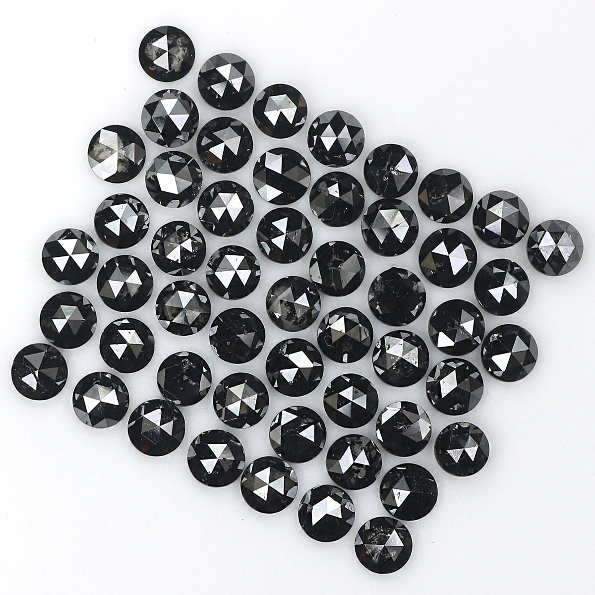 Natural Loose Round Rose Cut Diamond Black Color 4.57 CT 2.70 MM Rose Cut Shape Diamond L1763