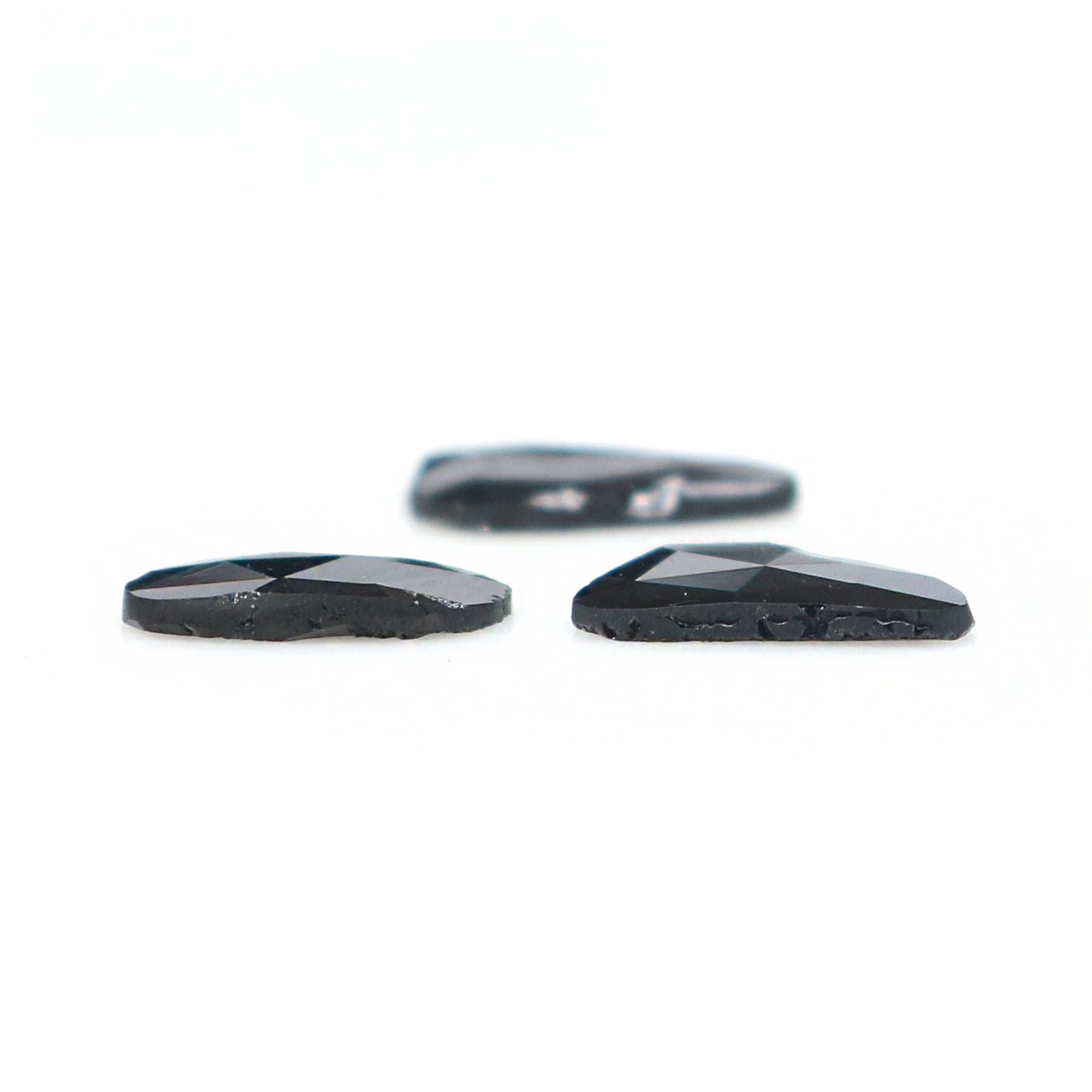 1.27 CT Natural Loose Slice Shape Diamond Black Color Slice Cut Diamond 8.10 MM Natural Loose Black Color Slice Rose Cut Diamond KQ2600
