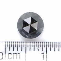 Natural Loose Rose Cut Black Grey Color Diamond 1.48 CT 6.50 MM Round Rose Cut Shape Diamond KR909