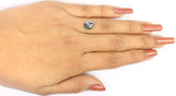 Natural Loose Oval Salt And Pepper Diamond Black Grey Color 2.30 CT 9.35 MM Oval Shape Rose Cut Diamond KDL1110