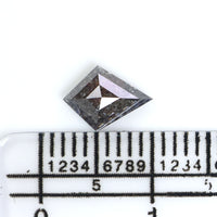 Natural Loose Kite Salt And Pepper Diamond Black Grey Color 0.72 CT 8.15 MM Kite Shape Rose Cut Diamond KDL2538