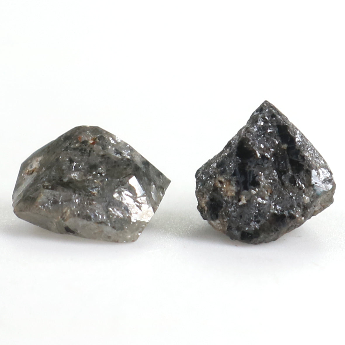 2.75 CT Natural Loose Rough Shape Diamond Salt And Pepper Rough Diamond 6.25 MM Natural Black Grey Color Rough Irregular Cut Diamond KQ2467