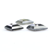 Natural Loose Kite Salt And Pepper Diamond Black Grey Color 0.88 CT 5.81 MM Kite Shape Rose Cut Diamond L2454