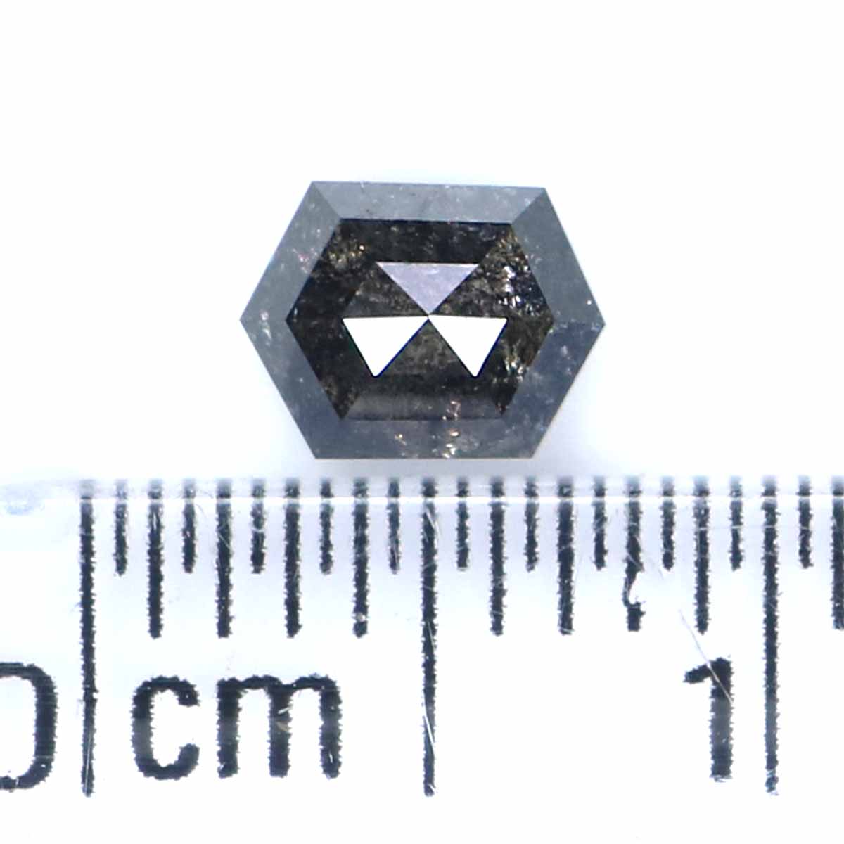 0.50 CT Natural Loose Hexagon Cut Diamond Salt And Pepper Hexagon Diamond 5.35 MM Natural Loose Black Grey Color Hexagon Cut Diamond KQ2541