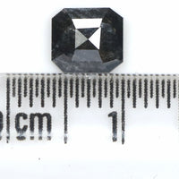 Natural Loose Emerald Salt And Pepper Diamond Black Grey Color 0.92 CT 6.35 MM Emerald Shape Rose Cut Diamond KDK1648