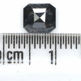Natural Loose Emerald Salt And Pepper Diamond Black Grey Color 0.92 CT 6.35 MM Emerald Shape Rose Cut Diamond KDK1648