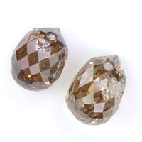 Natural Loose briolette Brown Color Diamond 0.78 CT 4.20 MM Drop Shape Rose Cut Diamond L9890