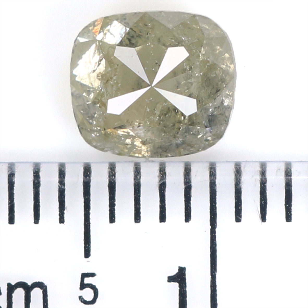1.40 CT Natural Loose Cushion Shape Diamond Salt And Pepper Cushion Cut Diamond 6.60 MM Natural Grey Color Cushion Rose Cut Diamond KQ1842