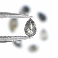 Natural Loose Pear Diamond, Salt And Pepper Pear Diamond, Natural Loose Diamond, Pear Rose Cut Diamond, 0.64 CT Pear Cut Diamond L2762