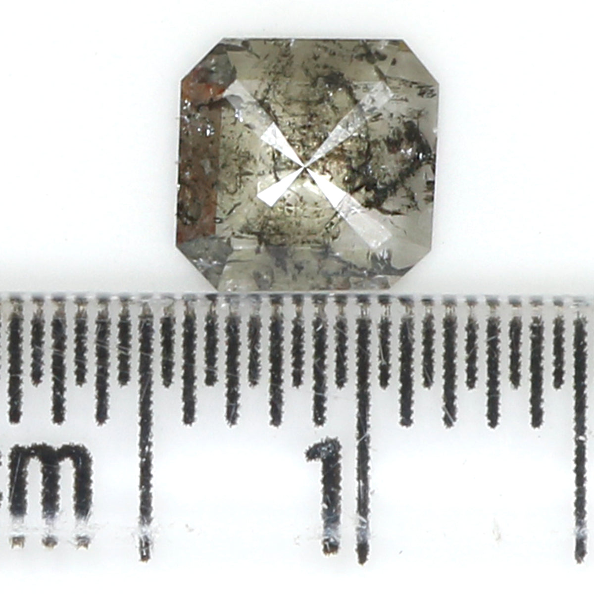 0.60 CT Natural Loose Radiant Shape Diamond Salt And Pepper Radiant Cut Diamond 6.00 MM Natural Black Grey Radiant Rose Cut Diamond LQ7457