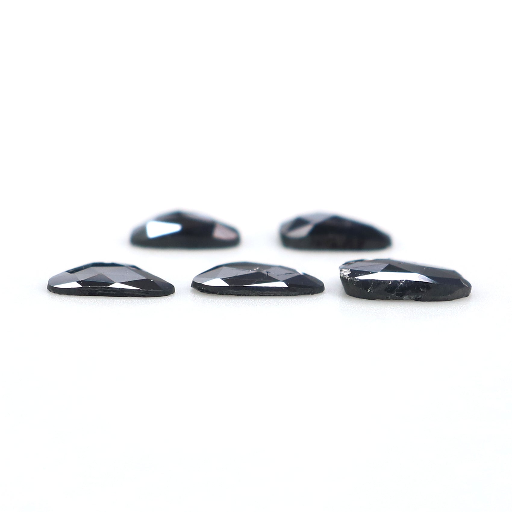 1.11 CT Natural Loose Slice Shape Diamond Black Color Slice Cut Diamond 5.50 MM Natural Loose Black Color Slice Rose Cut Diamond KQ2614