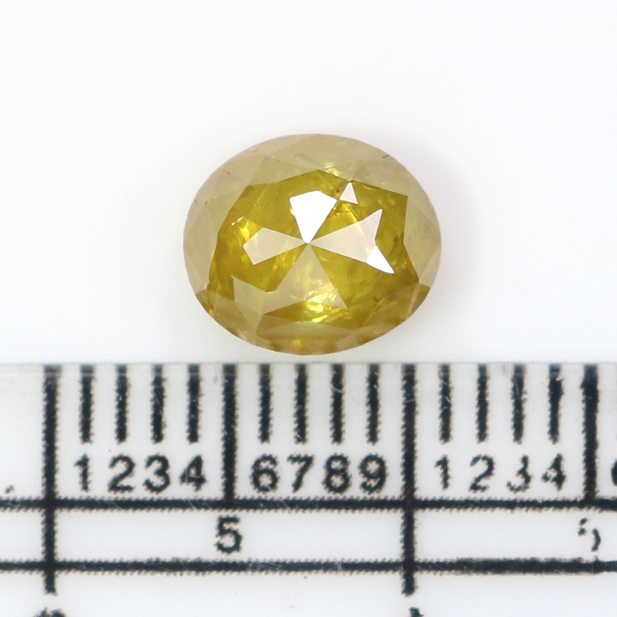 1.73 CT Natural Loose Oval Shape Diamond Yellow Color Oval Cut Diamond 7.20 MM Natural Loose Yellow Diamond Oval Rose Cut Diamond LQ2696