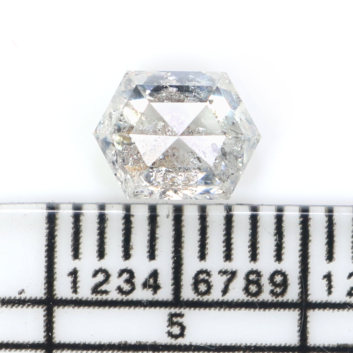 Natural Loose Hexagon Diamond White - G Color 1.08 CT 6.67 MM Hexagon Shape Rose Cut Diamond KDL2576