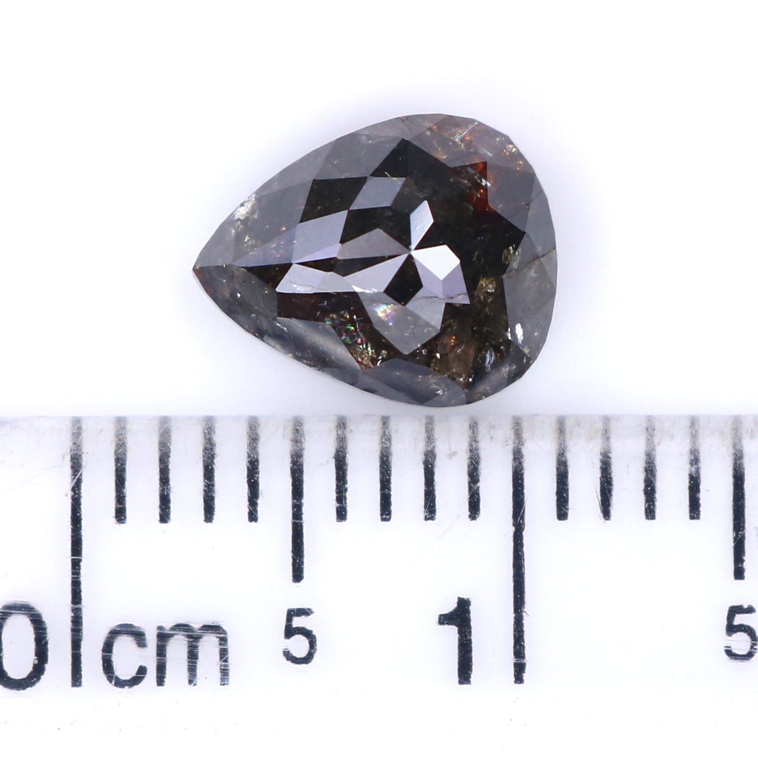 1.92 CT Natural Loose Pear Shape Diamond Brown Color Pear Cut Diamond 8.30 MM Natural Loose Black Color Diamond Pear Rose Cut Diamond LQ8180