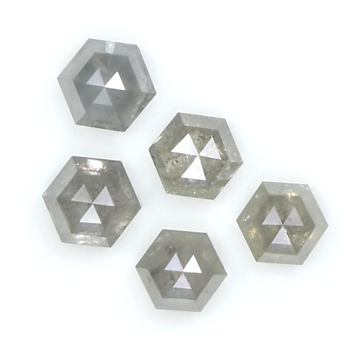 1.01 CT Natural Loose Hexagon Shape Diamond Grey Color Hexagon Cut Diamond 3.10 MM Natural Loose Grey Hexagon Shape Rose Cut Diamond QK1837