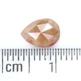 Natural Loose Pear Grey Brown Color Diamond 0.92 CT 7.40 MM Pear Shape Rose Cut Diamond KR1857