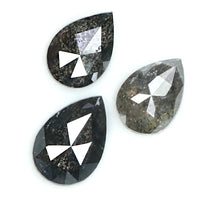 Natural Loose Pear Salt And Pepper Diamond Black Grey Color 0.93 CT 5.26 MM Pear Shape Rose Cut Diamond L1998