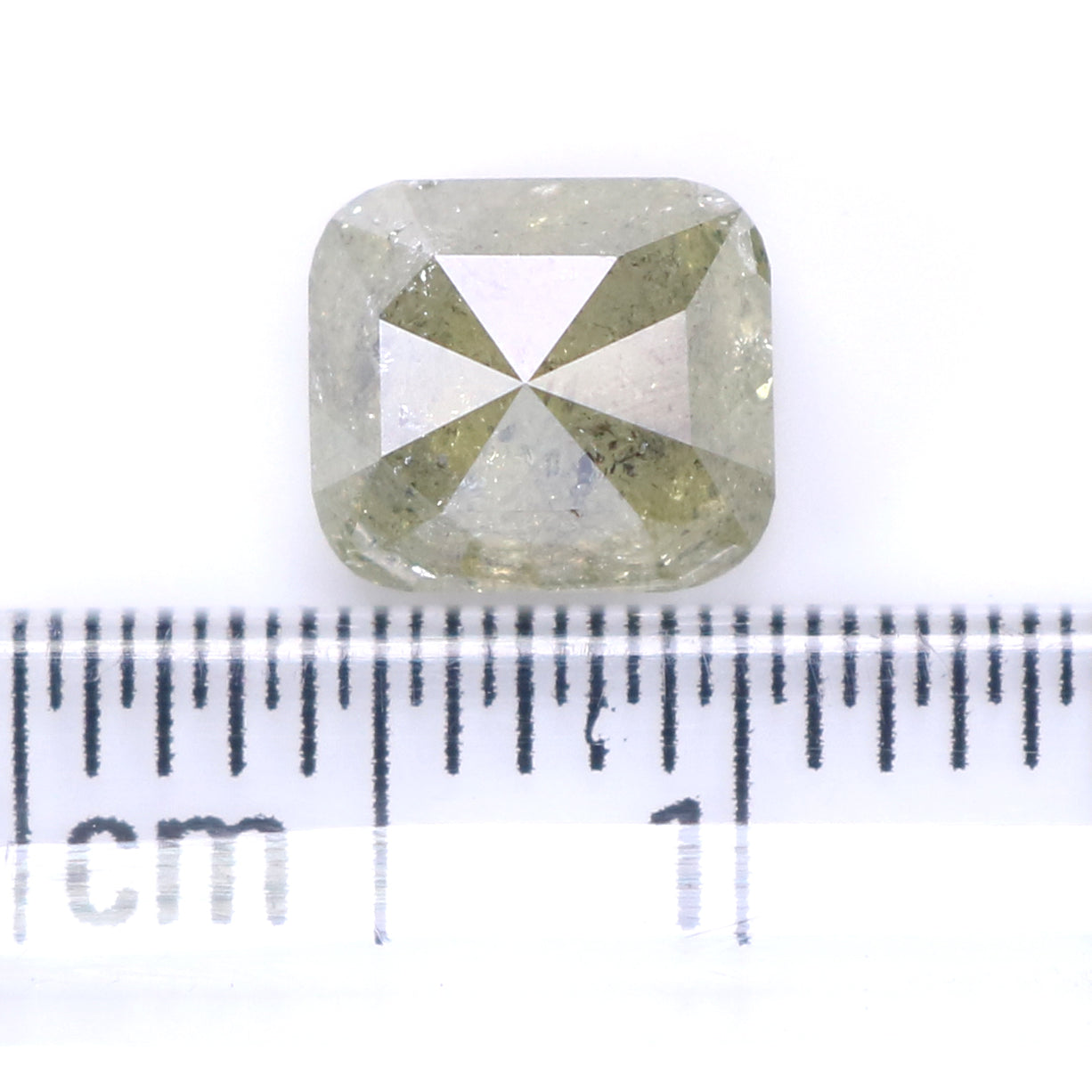 1.64 CT Natural Loose Cushion Shape Diamond Yellow Color Cushion Cut Diamond 6.50 MM Natural Grey Color Cushion Rose Cut Diamond KQ1939