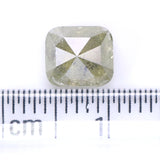 Natural Loose Cushion Yellow Grey Color Diamond 1.64 CT 6.50 MM Cushion Shape Rose Cut Diamond KR1939