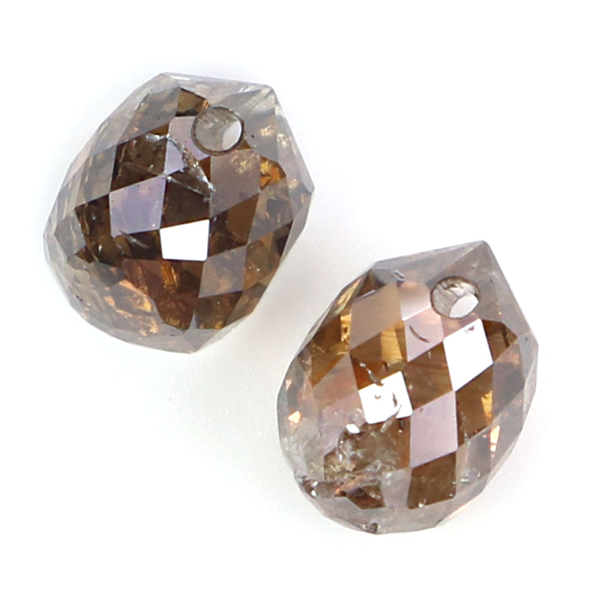 0.82 Ct Natural Loose Briolette Shape Diamond Brown Color Drop Diamond 4.20 MM Natural Loose Brown Color Briolette Rose Cut Diamond LQ9893