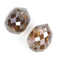 Natural Loose briolette Brown Color Diamond 0.82 CT 4.20 MM Drop Shape Rose Cut Diamond L9893