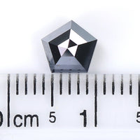 Natural Loose Pentagon Diamond Black Color 0.97 CT 6.28 MM Pentagon Shape Rose Cut Diamond L9613
