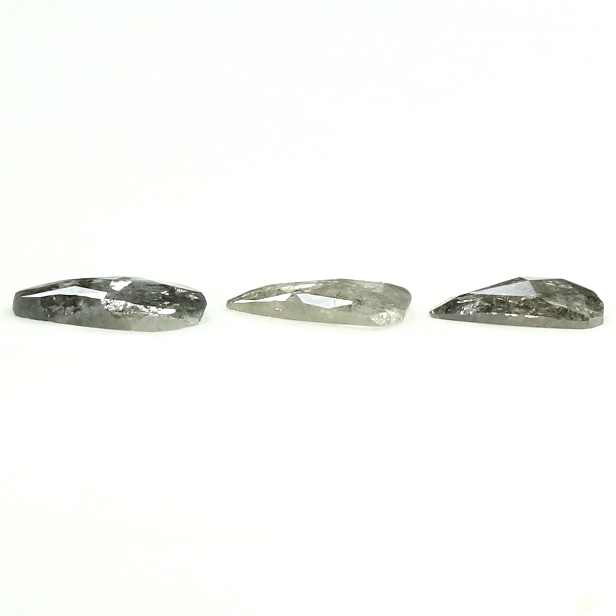 1.06 Ct Natural Loose Slice Shape Diamond Salt And Pepper Slice Cut Diamond 6.60 MM Natural Black Grey Diamond Irregular Cut Diamond KQ2423