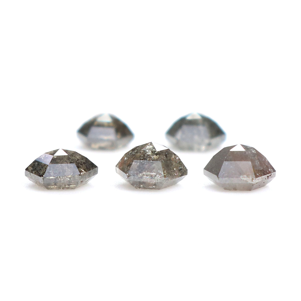 1.24 CT Natural Loose Hexagon Shape Diamond Salt And Pepper Hexagon Cut Diamond 3.10 MM Natural Black Grey Hexagon Rose Cut Diamond QL7558