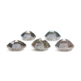 Natural Loose Hexagon Salt And Pepper Diamond Black Grey Color 1.24 CT 3.10 MM Hexagon Shape Rose Cut Diamond KDL7558